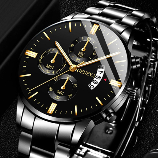 Fashion Men Stainless Steel Watch Luxury Calendar Quartz Wrist Watch Mens Business Watches for Man Clock Montre Homme